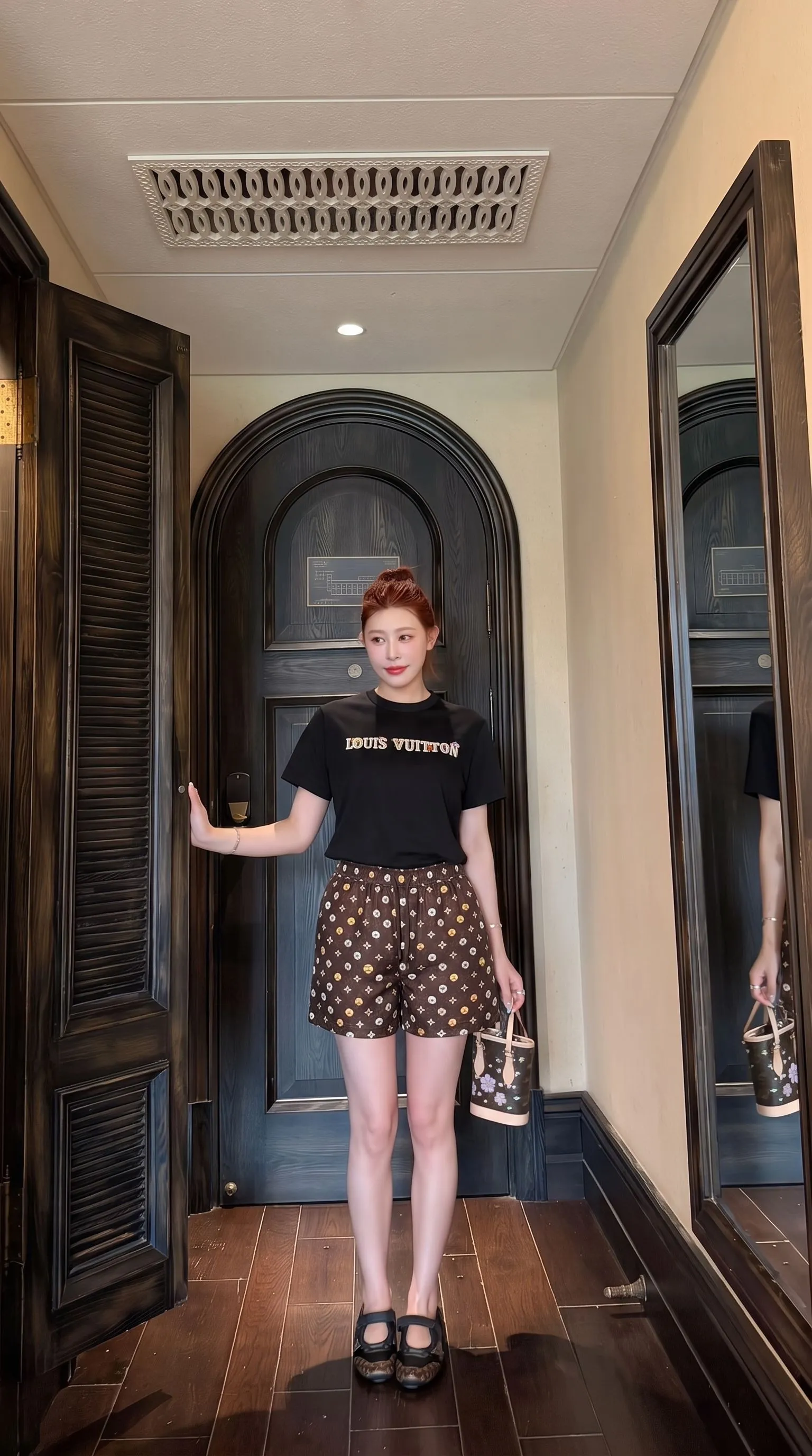 Louis Vuitton/Louis Vuitton 26ss presbyopia daisy all-over printed suit shorts